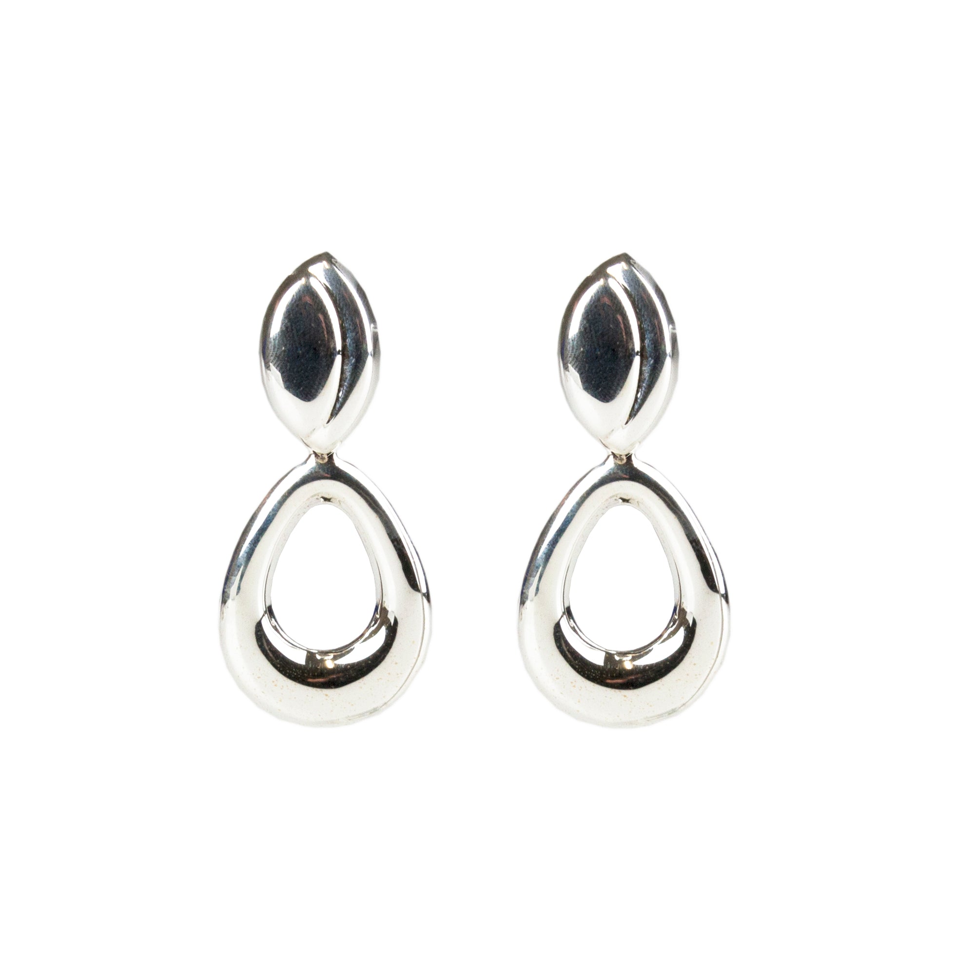 Sterling silver highly polished clip on drop earring Antonia Scales jewellery