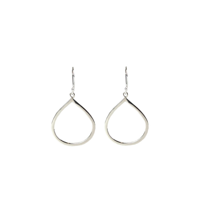 Sterling silver dangly teardrop shape earring on hook Antonia Scales Jewellery